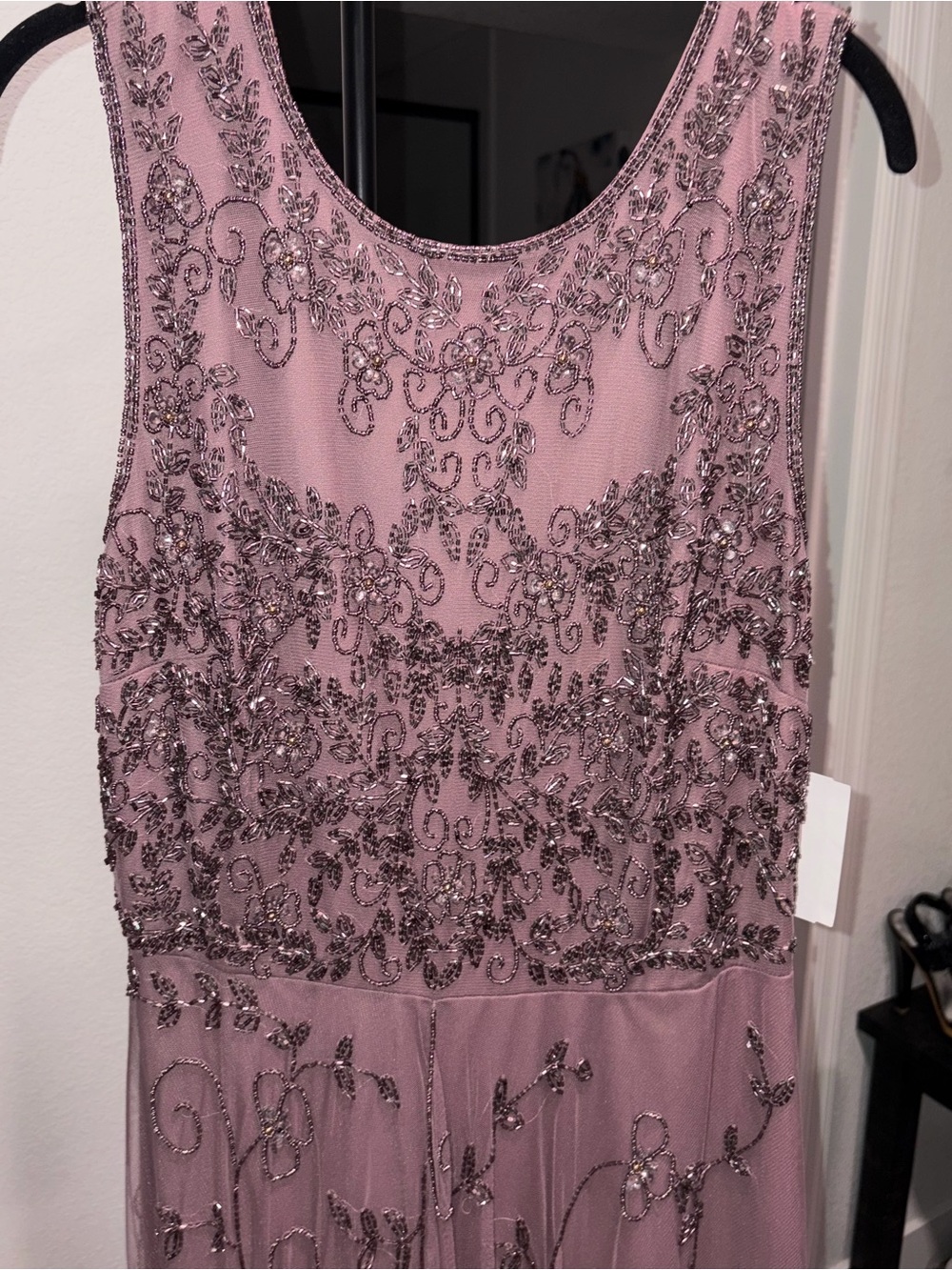NWT Pisarro Nights Beaded Mesh Formal Gown Mauve - Size 8 - Picture 5 of 8